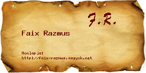 Faix Razmus névjegykártya
